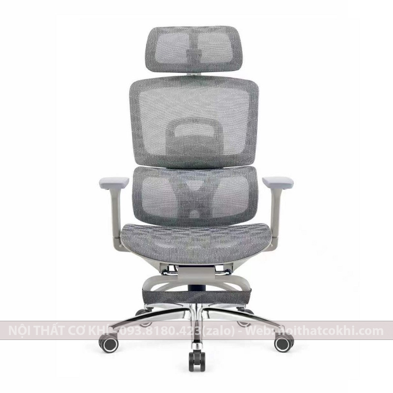 Ghế Văn Phòng Công Thái Học Màu Xám Gác Chân G668D